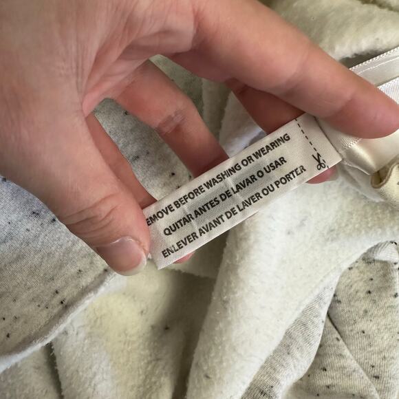 Madewell MWL Mock Neck Gray Speckled Fleece Sweatshirt Size Large - Picture 10 of 11